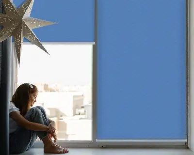Estores de rolo interiores para janela Azul