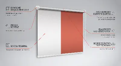 Estores de rolo para porta de varanda Vermelho