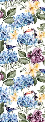 Estores de rolo interiores para janela Tucanos e flores