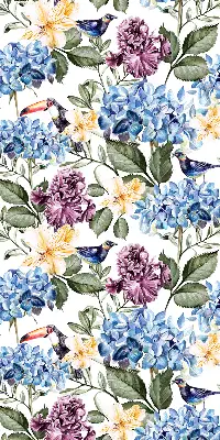 Estores de rolo interiores para janela Tucanos e flores