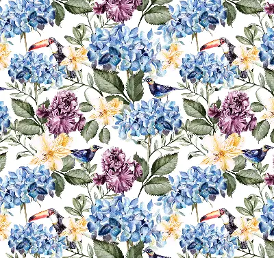 Estores de rolo interiores para janela Tucanos e flores