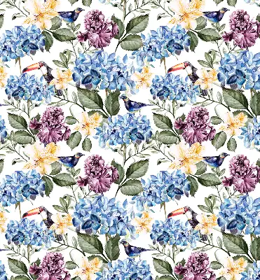 Estores de rolo interiores para janela Tucanos e flores
