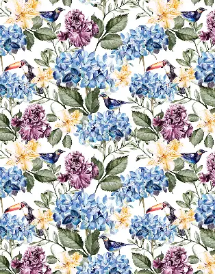 Estores de rolo interiores para janela Tucanos e flores