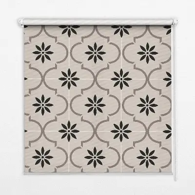 Estores de rolo interiores para janela Azulejo marroquino em forma de flor