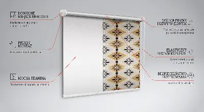 Estores de rolo para porta de varanda Flor em forma de losango