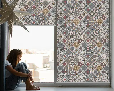 Estores de rolo para porta de varanda losangos decorativos