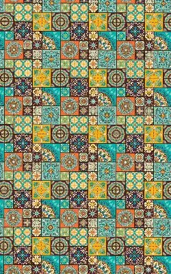 Estores de rolo interiores para janela mandala colorida