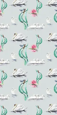 Estores de rolo interiores Cisnes e patos