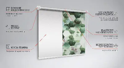 Estores de rolo para porta de varanda Hexágonos verdes