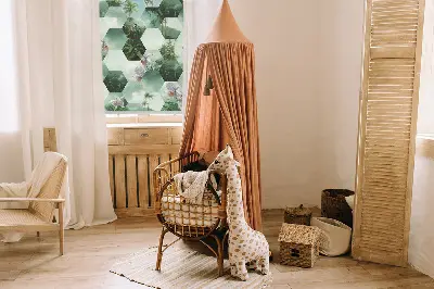 Estores de rolo para porta de varanda Hexágonos verdes