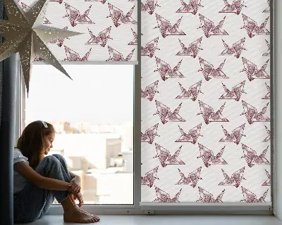Estores de rolo interiores para janela Cisnes de origami