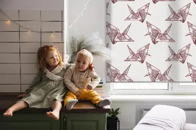Estores de rolo interiores para janela Cisnes de origami