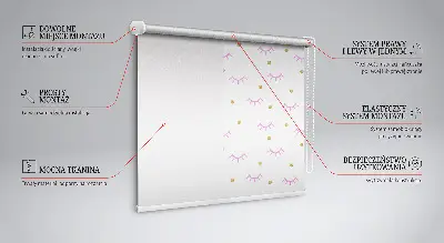 Estores de rolo interiores Sobrancelhas desenhadas e pontos