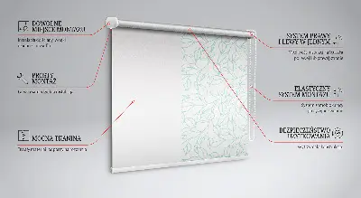 Estores de rolo para porta de varanda Folhas turquesa