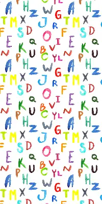 Estores de rolo para porta de varanda Letras coloridas