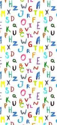 Estores de rolo para porta de varanda Letras coloridas