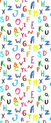 Estores de rolo para porta de varanda Letras coloridas