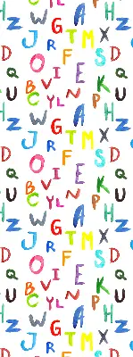 Estores de rolo para porta de varanda Letras coloridas