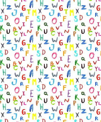 Estores de rolo para porta de varanda Letras coloridas