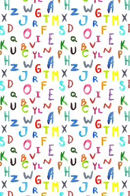 Estores de rolo para porta de varanda Letras coloridas