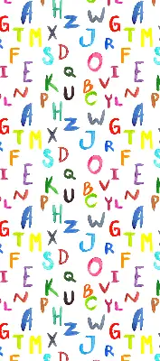 Estores de rolo para porta de varanda Letras coloridas