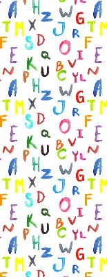 Estores de rolo para porta de varanda Letras coloridas