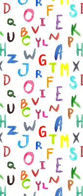 Estores de rolo para porta de varanda Letras coloridas