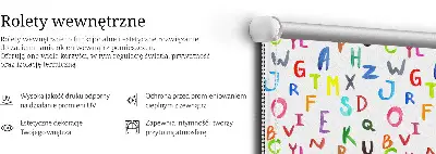 Estores de rolo para porta de varanda Letras coloridas