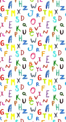 Estores de rolo para porta de varanda Letras coloridas