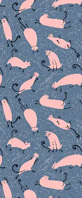 Estores de rolo interiores para janela Gatos cor-de-rosa