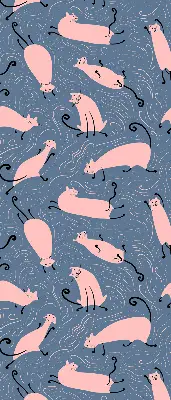 Estores de rolo interiores para janela Gatos cor-de-rosa