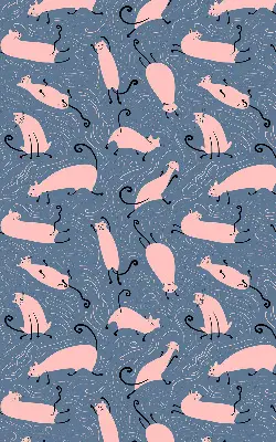 Estores de rolo interiores para janela Gatos cor-de-rosa