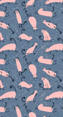 Estores de rolo interiores para janela Gatos cor-de-rosa