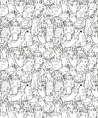 Estores de rolo interiores para janela Gatos desenhados