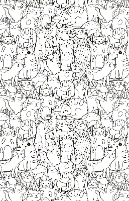Estores de rolo interiores para janela Gatos desenhados