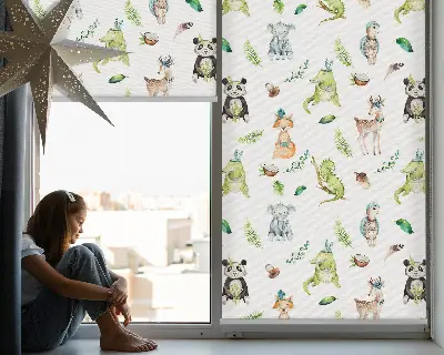 Estores de rolo para porta de varanda Animais e plantas