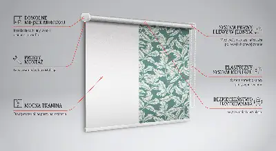 Estores de rolo interiores Papel de parede de folhas