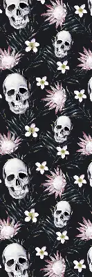 Estores de rolo para janela Crânios entre flores