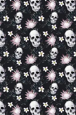 Estores de rolo para janela Crânios entre flores