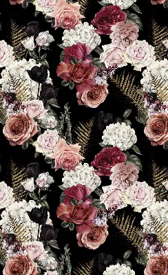 Estores de rolo interiores Um buquê de rosas