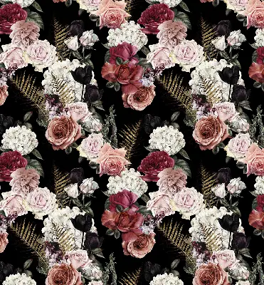 Estores de rolo interiores Um buquê de rosas