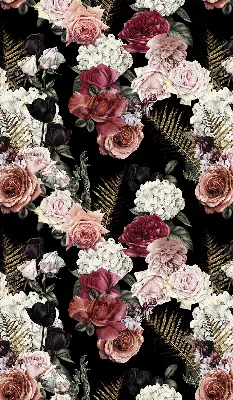 Estores de rolo interiores Um buquê de rosas