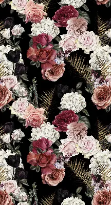 Estores de rolo interiores Um buquê de rosas