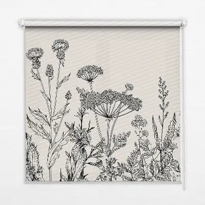 Estores de rolo interiores para janela Flores cinzentas