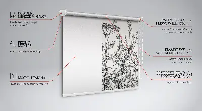 Estores de rolo interiores para janela Flores cinzentas