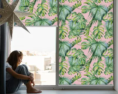 Estores de rolo em tecido Variedades de folhas tropicais