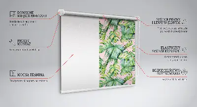Estores de rolo em tecido Variedades de folhas tropicais