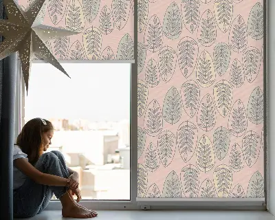 Estores de rolo interiores Folhas coloridas