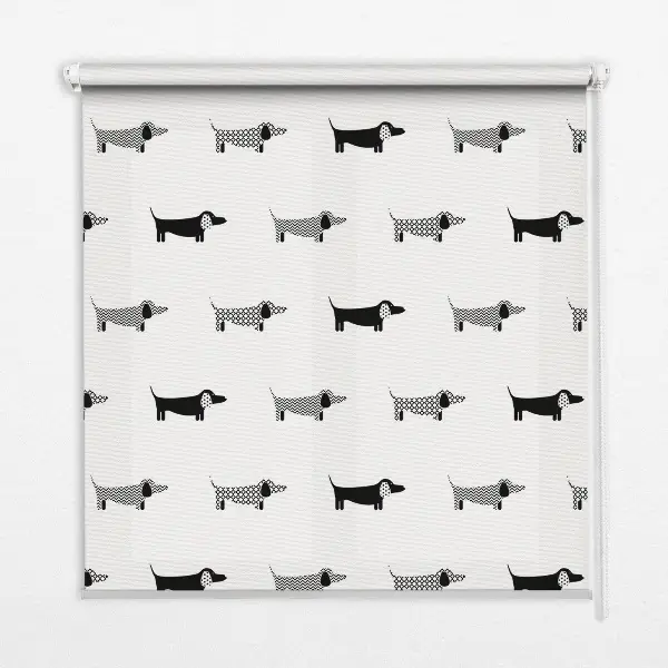 Estores de rolo para porta de varanda cães desenhados