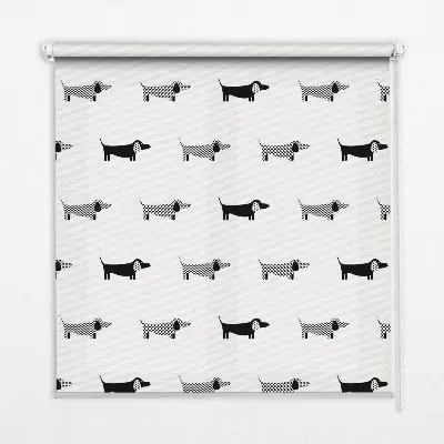 Estores de rolo para porta de varanda cães desenhados